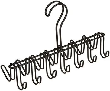 InterDesign Classico Tie and Belt Hanger, Tie Rack for Wardrobe, Made of Metal, Belt Holder Matte Black