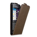 cadorabo Case works with Blackberry Q10 in COFFEE BROWN - Flip Style Case with Magnetic Closure - Wallet Etui Cover Pouch PU Leather Flip