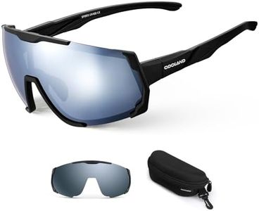 Odoland Lunettes de Cyclisme Polarisées Magnétiques Lunettes de Vélo Polarisées Aimantées avec Lentille Gris Remplacable pour Homme Femme Adult Cyclisme Conduite Randonnée Pêche