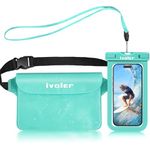 ivoler Waterproof Pouch Bag + Phone Case, Waterproof Case Dry Bag for Beach,Swim,Boating,Kayaking,Hiking,Protect Phone, Camera, Cash, Mp3, Passport, Document From Water, Sand, Snow, Dust - Green