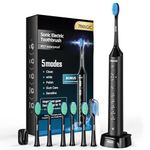 Electric Toothbrush, Sonic Toothbrush, Electric Toothbrushes Adults with 3 Intensities and 5 Modes, 40000 VPM & IPX7, Quiet Kids Electric Toothbrush with 90-Day Battery Life and Timer, Knight Black