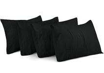 Utopia Bedding Queen Pillow Cases - 4 Pack - Envelope Closure - Soft Brushed Microfiber Fabric - Shrinkage and Fade Resistant Pillow Covers Queen Size 20 X 30 Inches (Queen, Black)