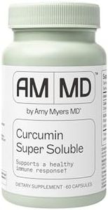 Amy Myers MD Curcumin Super Soluble - Immune Health Support Supplement with Turmeric - Bioavailable Curcumin Supplement to Aid Gut Health & Intestinal Barrier - 60 Capsules (60 Servings)
