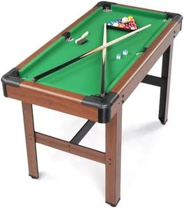 PEXMOR 48" Pool Table, Billiard Game Table for Kids and Adults, Mini Pool Table Set Indoor & Outdoor for Game Room Family with Balls, Cues, Chalk, Brush and Triangle