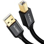 SUCESO Printer Cable USB 2M/6.5FT USB 2.0 Type A Male to B Male Printer Scanner Cord 24K Gold Plated Compatible with Canon, HP DeskJet/Envy, Lexmark, Dell, 3D, DAC, Xerox, Samsung etc