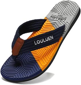 CELANDA Flip-On Zehentrenner Herren Flip Flops Badelatschen Strandschuhe Duschlatschen Freizeit Zehenstegpantolette Beach Sandalen,A Dunkelblau Gr.46