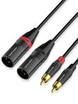 CableCreation Dual RCA to Dual XLR Cable 15 Feet, Bidirectional 2 XLR to 2 RCA HiFi Stereo Audio for Speakers, Microphone, Amplifiers, HiFi Stereo Audio Systems, DVD Player, DJ Controller