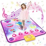 BAZADER Dance Mat for Kids Ages 3-12, Princess Themed Electronic Dance Pad with 9 Game Modes, Adjustable Volume, Built-in Music, Christmas Birthday Gifts for 3 4 5 6 7 8 9+ Year Old Girls