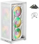 ShinySnake L400 Mesh Ultra-Portable ITX Case - 12.1L High Airflow Compact Design, USB-C/Type-C Front Port, 350mm Vertical GPU, ATX PSU Support, PCIe Riser 4.0 & DP 1.4 Cable Included, White