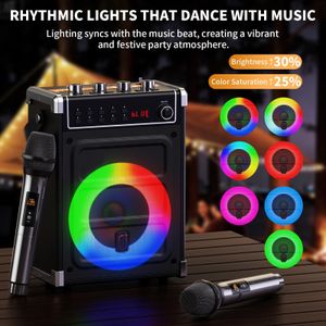 JYX Karaoke Machine with 2 Wireless Microphones – Black
