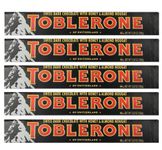 Toblerone Of Switzerland Swiss Dark Chocolate With Honey & Almond Nougat Chocolate Candy Bar, 100 Gram (Imported) (Pack Of 5))