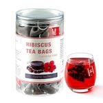 45 Hibiscus Tea Bags - Dried Hibiscus Flower Tea - Natural Edible Herbal Roselle Rosehip Tea (Flor de Jamaica) - Caffeine-Free, Gluten-Free, Non-GMO