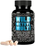 Wild Methylated Multivitamin for Women & Men | Daily Multi Vitamin | MTHFR Supplement Without Iron | Methylated B12, Folate, Vitamin C, A, K2, D, E, Choline, Biotin, ALA, CoQ10 & More (Pack of Two)