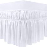 Utopia Bedding Valance Sheet Double - 135 x 190 cm - Easy Wrap Around Elastic Bed Skirt - Soft Brushed Polyester Microfiber Bed Ruffle with a Drop of 40 cm - White