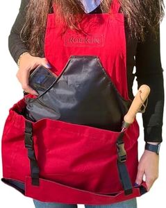 Rocklin Gardening Apron – Heavy Duty Canvas Garden Apron For Women & Men | Waterproof Lining With Deep Harvest Pouch | Perfect Holiday & Christmas Gift for Mom, Dad & Gardeners (Red)