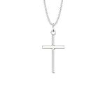 Aeon Jewellery Simple Cross Necklace - 925 Sterling Silver | Adjustable 16-18 Inch Chain | Plain Crucifix | Polishing Cloth Included