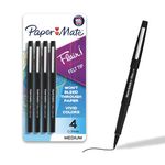 Paper Mate 8434452PP Flair Porous Felt Tip Pens, Medium Point, Black, 4-Pack