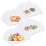 4Pack Mesh Food Covers for Outdoors(17in X 17inX8in), Outdoor Food Covers, Picnic Accessories, BBQ & Parties Food Tent, Fruit Cover (Net yarn white)