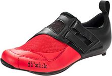 Fizik Men's Transiro Powerstrap R4 Triathlon Cycling Shoes - Black/Red (Black/Red - 38)