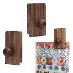 ANFU Large Quilt Clips for Hanging, Wood Hanging Clips for Rug, Blanket Wall Hanger, Tapestry Holder for Wall for Display and Decorate Tapestry (Walnut, Large-2Pack)