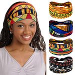 Kavya Head Bands Adult Women, Elastic Hair Bands For Women African Wide Headbands for Women's Hair Accessories 4 Pack