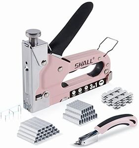 SHALL Staple Gun Heavy Duty, 3-in-1 Upholstery Staple Gun Kit with 3000 Staples, Stapler Remover, Manual Brad Nailer with Specific Staples Outlet Position Indicator
