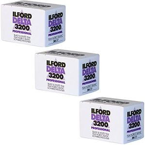 Ilford 1887710 DELTA 3200 Professional, Black and White Print Film, 135 (35 mm), ISO 3200, 36 Exposures (3 Pack)