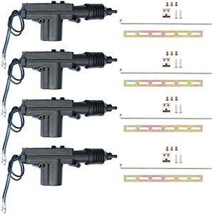 E Support Black Car Plastic Universal Heavy Duty Power Door Lock Actuator 2 Wire 12V Pack of 4