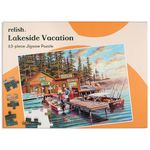 Relish Large Piece Puzzles for Seniors, 63 Piece Lakeside Vacation Jigsaw Puzzle, Dementia Products for Elderly