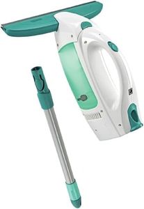 Leifheit Fenstersauger Set Dry and Clean mit Stiel für 360° streifenfreie Reinigung, Fensterreiniger verwendbar bis zu 38 min, Fensterputzer mit Stand-by-Automatik und Click-System