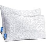 Qutool® 2PACK Bed Pillows for Sleeping Adjustable Gel Shredded Memory Foam Pillow Cool Bed Pillow Adjustable Loft with Queen Sleeping Pillow -2PACK