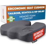 5 STARS UNITED Seat Cushion for Tailbone Pain Relief – Memory Foam Cushion for Coccyx, Hip, Hemorrhoid, Sciatica & Post-Surgery Recovery – Wheelchair, Car, Desk, Gaming & Office Chairs, D Gray
