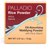 Palladio Rice Powder, Natural, Loose Setting Powder, Absorbs Oil, Leaves Face Looking and Feeling Smooth, Helps Makeup Last Longer For a Flawless, Fresh Look