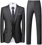 MOGU Mens 3 Piece Suit Slim Fit Pur