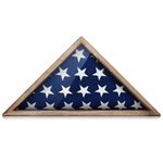 Flag Display Case for 5' x 9.5' American Flag, Solid Wood Flag Shadow Box, for American Veteran Burial Flag， Smooth Rounded Edges, Gift-Ready Packaging