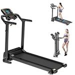 XEO HOME Treadmills for Home Foldable Running Treadmill Electric Machine for Gym Home Office Indoor Space Saving Walking & Jogging Cardio Fitness Workout LCD display Pad Mobile Water Bottle Holder