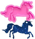 Shiny Glossy Pegasus Unicorn Horse Shape Silicone Molds for DIY Craft Keychain Polymer Clay Mold Epoxy Pendant Resin Crafting Making Cake Decoration Fondant Mould