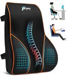 POOTACK Lumbar Support Cushion – Ergonomic Memory Foam Back Pillow for Pain Relief, Lumbar Support for Office Chair, Car Seat, Gaming Chair & Recliner – Includes Adjustable Straps