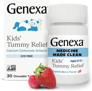 Genexa Kids' Tummy Relief - 30 Antacid Chews - Calcium Carbonate Acid Reducer - Certified Vegan, Gluten Free & Non-GMO