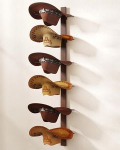 TIPSYTREE Cowboy Hat Holder Cowboy Hat Rack,6 Pieces Hat Rack for Cowboy Hats with Wooden Board, Metal Cowboy Hat Holder Wall Storage Hat Holder Organizer for Hat Collection Room Décor