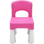 burgkidz Plastic Kids Chair, Durable and Lightweight, 9.3" Height Seat, Indoor or Outdoor Use for Toddlers Boys Girls Aged 3+ (Pink)