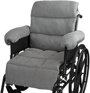 Vive Wheelchair Seat Cushion Up to 17" - Comfortable Back Pressure, Pain Relief for Desk, Office, Car, Gaming Chair - Large, Soft Non-Slip Pillow for Coccyx - Folding Lower Tailbone Support (Gray)