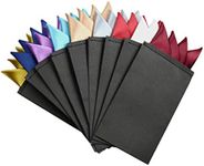 Echaprey 9 Pcs Men's PreFolded Pocket Squares On Card Masculine Polyester Suit Handkerchief