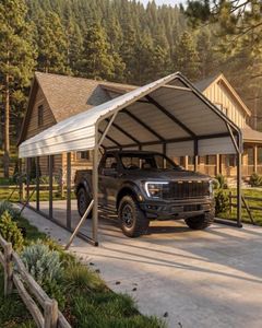GarveeLife 13x26x11 Ft Oversized Metal Carport, Steel Heavy Duty Car Ports for All-Weather, Tall Carport for Full-Size Pickup Trucks, Boats, and Tractors