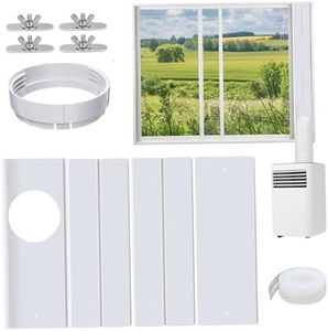 Csafyrt 4pcs/Establecer Kit de Ventana de Ventana de Aire Acondicionado portátil 4-In-1 Kit de Sello de Ventana de CA Ajustable para 5.9 y 5.1 Dia..Manguera de Escape de plástico