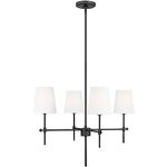 Generation Lighting 4-Light Baker Chandelier Midnight Black 3187204-112 | Modern Ceiling Light Fixture for Room Decor| Chandelier for Dining Room or Living Room Uses Standard or LED Light Bulbs