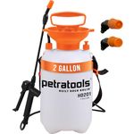 PetraTools 2 Gallon Pump Sprayer - HD201 Lawn and Garden Sprayer, Weed Sprayer and Yard Sprayer, Chemical Sprayer and Plant Sprayer, Hand Pump Sprayer, 2 Gallon Sprayer, Sprayers in Lawn and Garden