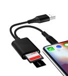 SD Card Reader for iPhone iPad, Jiadou 4 in 1 SD Card Reader USB and Micro SD Card Reader Compatible with iPhone iPad iPod Windows Mac OS Desktop, Laptop, Computer PC, PS5 PS4 PS3