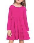 Arshiner Girl Long Sleeve Dress Tiered Ruffle Swing Tunic Shirt Dress