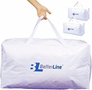 Heavy Duty Moving and Storage Bag,29"x13"x15" Inches Tote with Reinforced Handles,Holds up to 65 lbs.,Tear and Water Resistant,Multi-Purpose and Foldable Double Zipper Polypropylene Bag,Set of 2